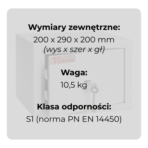 Sejf gabinetowy HIT MINI na broń gotówkę klasa S1 Polaszek.