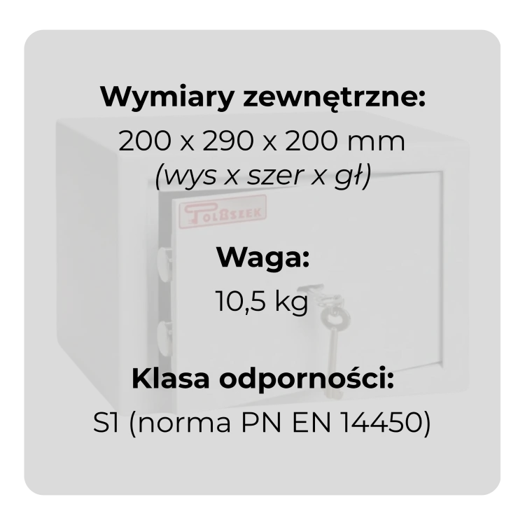 Sejf gabinetowy HIT MINI na broń gotówkę klasa S1 Polaszek.